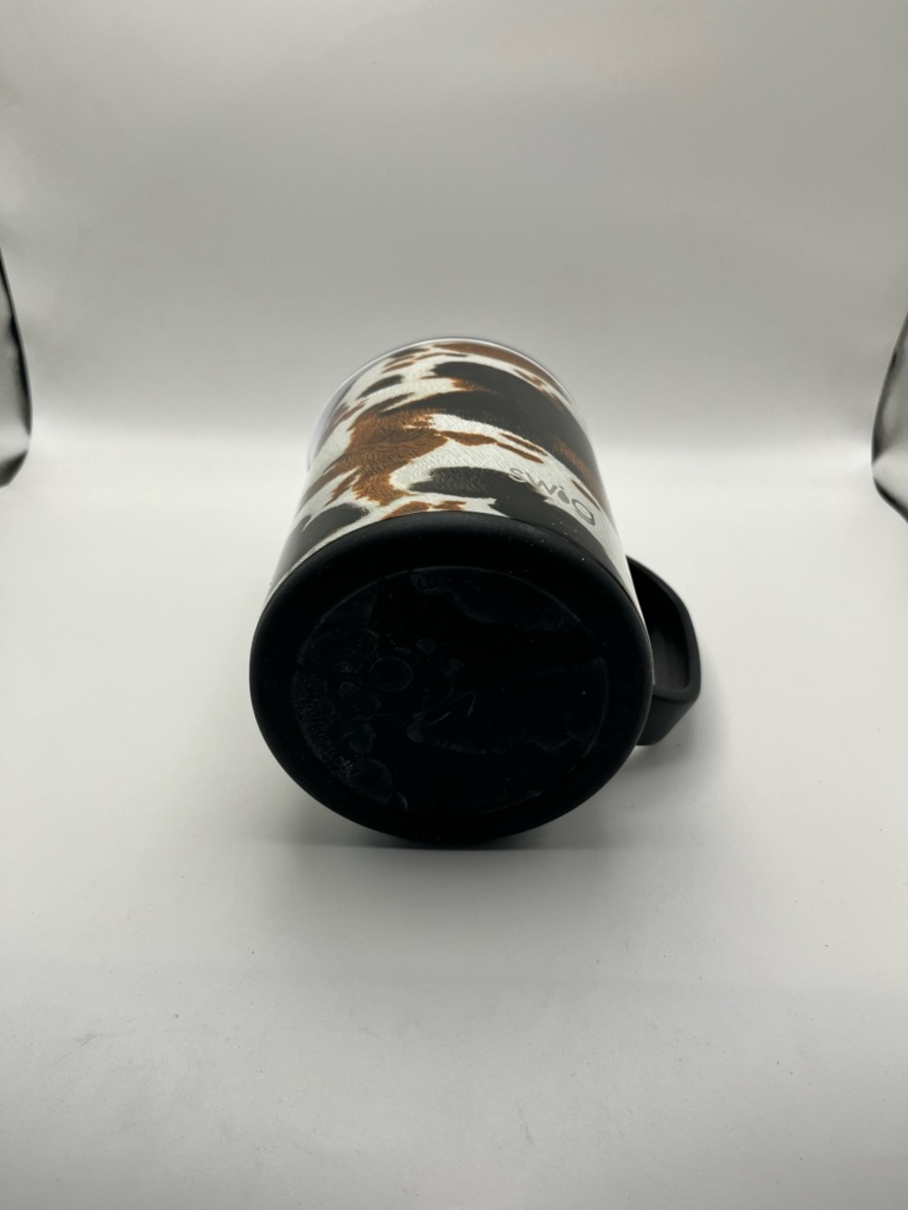 Swig Insulated Cowhide Print Travel Mug with Lid - Brown/Black/White - Picture 5 of 9